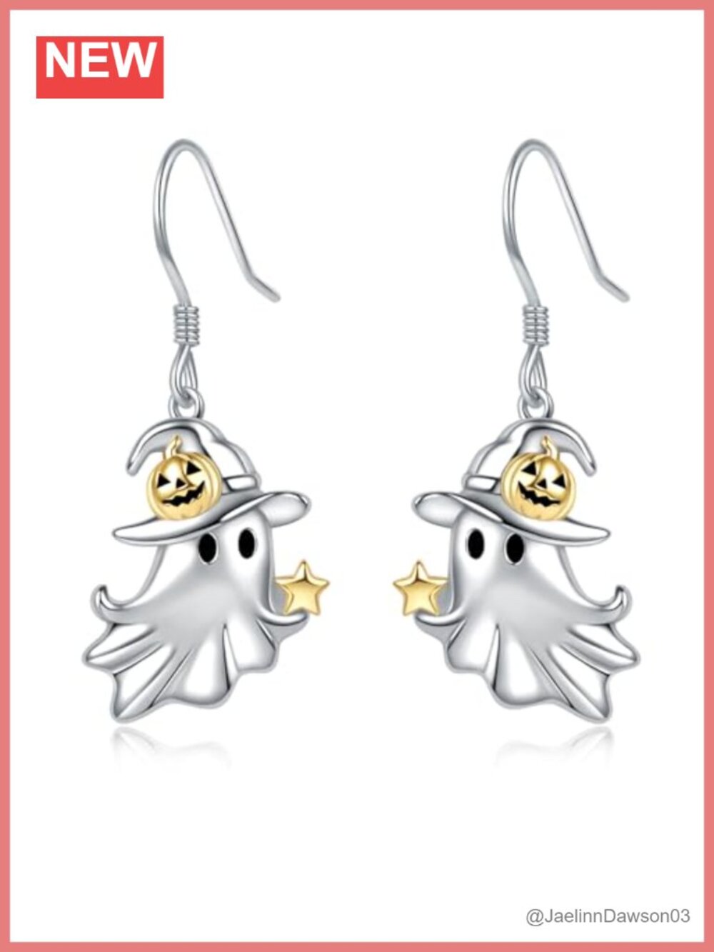 925 Sterling Silver Ghost Pumpkin Dangle Earrings for Women Halloween Jewelry
